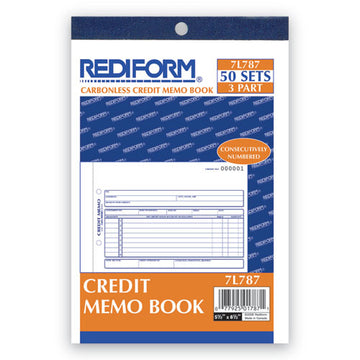 Rediform® Credit Memo Book, Three-part Carbonless, 5.5 X 7.88, 1-page, 50 Forms freeshipping - TVN Wholesale